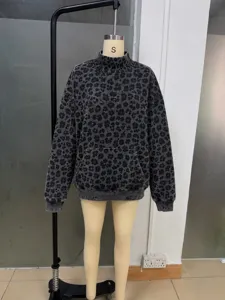 Γυναικείο vintage φλοράλ φούτερ ψηλό λαιμό oversize casual μακρυμάνικο μπλουζάκι