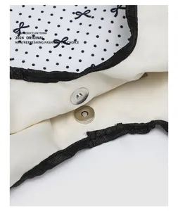 Korean niche bow polka dot canvas bag sweet girl pleated handbag student commuting shoulder bag