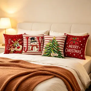 Christmas pillow covers decorative square cushion cases festive holiday sofa home decor