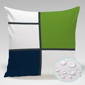 Waterproof geometric pillow cover detail showing fabric texture and water-repellent.
