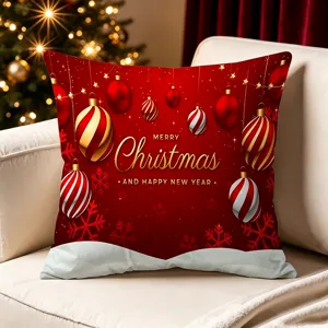 Christmas throw pillow cover red festive holiday cushion case sofa living room home decor