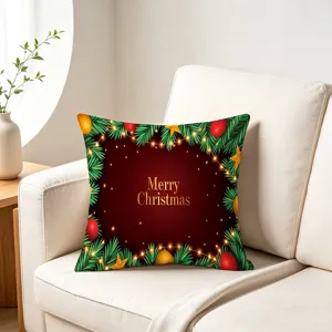 Christmas throw pillow decorative square cushion cover for sofa living room holiday festive print