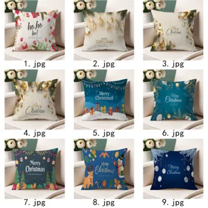 Christmas cushion cover set with festive holiday prints for cozy home and sofa decor.