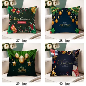 Christmas decorative pillow cover set, festive holiday cushion case for sofa home decor.