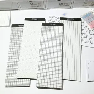 Creative Long Memo Pad Minimalist Tearable Student Notepad Non-Adhesive Lined Grid Dotted Note Paper Office Stationery