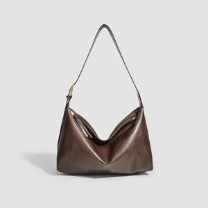 Women's Large Capacity PU Leather Tote Bag Casual Commuter Single Shoulder Hobo Bag Fall Winter Fashion Handbag