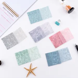 Note adesive in PET impermeabile motivo a onda d'acqua cancelleria per scuola 30pz