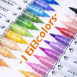 Acryl-Marker Stifte Set mit 168 leuchtenden Farben, ideal zum Malen und Zeichnen.
