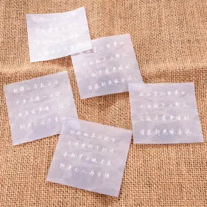 Foglietti adesivi PET impermeabili con design di poesia classica, blocchetti traslucidi.