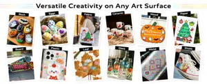Dual tip paint marker pens set for rock painting, ceramic, glass, wood, fabric and canvas art crafts.