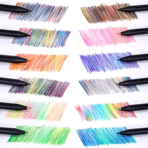 Retractable oil-based colored pencils with multi-color core for professional drawing and art.