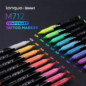Multi-color fluorescent marker pen set for DIY drawing, vibrant ink display detail view.