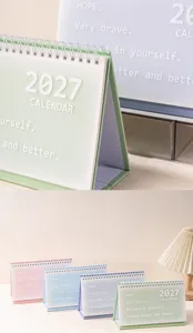 calendario de escritorio 2027 estilo fresco lindo planificador estético nota diaria papelería