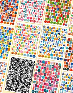 Colorful alphabet number symbol expression PET waterproof stickers for DIY scrapbooking