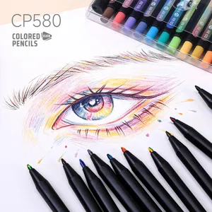 Professional push-type oil-based colored pencils set with soft core for vibrant drawing art.
