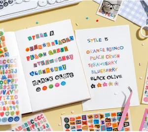 Korean colorful letter symbol emoticon digital sticker DIY waterproof PET sticker set for journaling.
