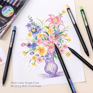Qimiart retractable colored pencil set 12 colors soft oil core drawing art supplies