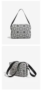 Geometric lattice shoulder bag stylish minimalist commuter handbag casual tote bag for women