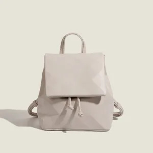 Zaino mini geometrico minimalista da donna, elegante zainetto casual in pelle PU.