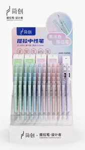 Jianchuang Gelee Farbe einziehbar schnelltrocknend Gelstift JC-0203 glatt 0.5mm schwarze Tinte