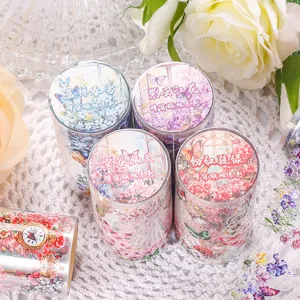 PET Kant Decoratief Dagboek Plakband Bloemen Vlinder Scenery Sticker Rol Journal Kantoorbenodigdheden Esthetische Ambachtelijke Tape