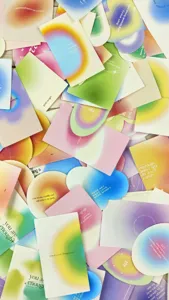 Paquet de papier mémo dégradé aura coloré, détails d'autocollants esthétiques pour DIY.
