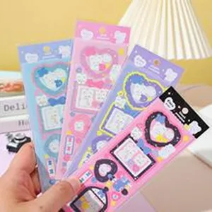 Korean cute laser guka sticker set, aesthetic journaling decorative cartoon stickers collection.