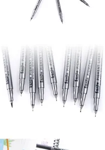 Waterproof fineliner pens for artist drawing, sketch illustration, and fine line outline work.
