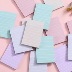 Colorful striped sticky notes memo pads set for office school study supplies pastel colors