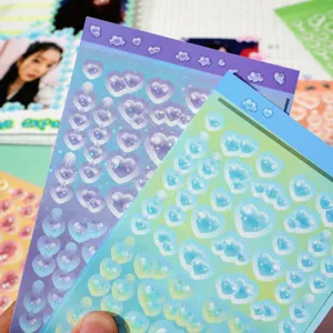 Heart Beat laser guka stickers waterproof PET cute sticker set for DIY journal decorating