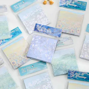 Aesthetic oil painting style PET sticky notes, memo pads and index tabs for office study.