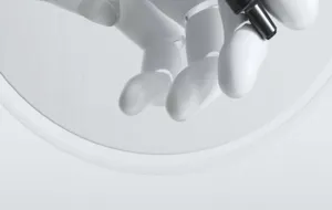 Minimalist gel pen detail featuring sleek black refill and innovative creative lifting design.