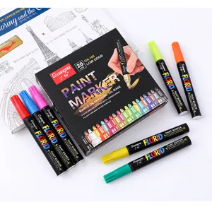 GuangNa 20 colors oil-based paint marker set for art drawing, graffiti, and waterproof writing.