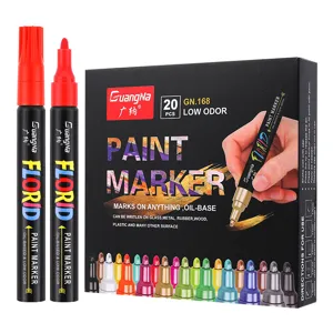 20 Colors Oil Paint Marker Set Waterproof Graffiti Pens for Art Craft Rock Wood Glass