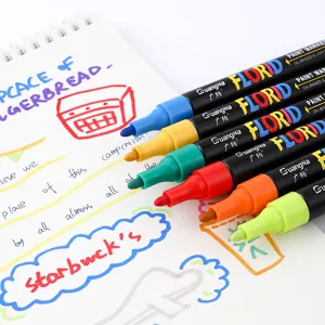 Colorful oil-based paint markers set for student art, drawing and DIY graffiti crafts.