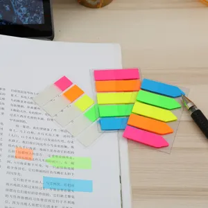 PET fluorescent sticky index tabs arrow and strip sticky notes for office and school use.