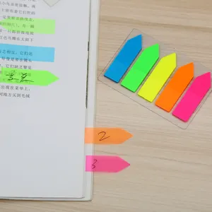 PET sticky notes index tabs colorful arrow page markers translucent memo pad stationery set