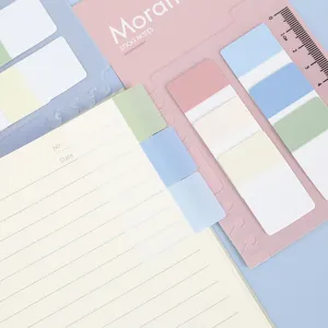 Translucent PET sticky notes Morandi index tabs page markers aesthetic stationery set