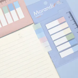 Translucent PET Morandi sticky notes index tabs set waterproof self-adhesive memo notepad tags