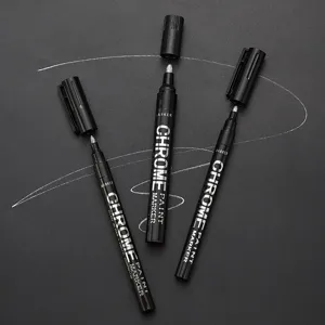 Marqueur peinture chrome brillant stylo miroir métallique argenté pour dessin de modèle 3pcs