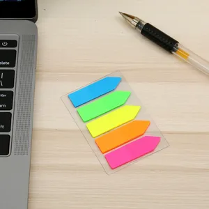 Colorful PET index sticky notes arrow flags transparent dispenser set detail view office