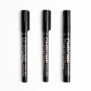 Marqueur de peinture chrome liquide pour modèles DIY, stylo réflecteur argenté brillant.