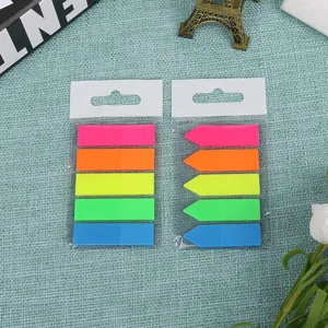Colorful PET sticky notes index tabs, fluorescent page markers for office and school use.