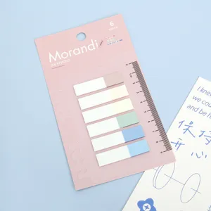 Translucent PET sticky notes Morandi index tabs waterproof adhesive memo pads office stationery detail