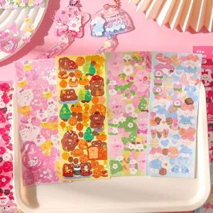 Cute cartoon laser strip stickers for journaling, DIY guka, and cute planner decorative crafts.