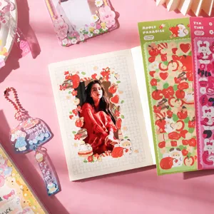 Cute cartoon sticker set decorative journaling guka sticker transparent acrylic pendant stationery