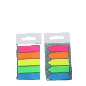 PET fluorescent index sticky notes, colorful memo tabs for office and school organization.