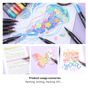 Detail shot showing double-headed glitter marker pens used for painting, writing, and DIY crafts.