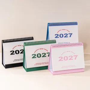 2027 minimalist desktop calendar, creative table planner and English memo pad for daily use.