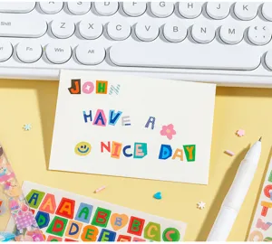 Colorful letter sticker DIY journaling waterproof alphabet symbol sticker sheet decor